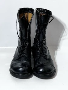 De Colección Carolina Combat Salto Bota Negro Tanker Militar Garra 8.5 EE. UU. Puntera Zapato - Imagen 1 de 9
