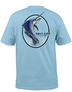 Camiseta manga corta SALT LIFE AZUL CIELO "CATCH AND RELEASE" HOMBRE XXXL/3X - Imagen 1 de 2