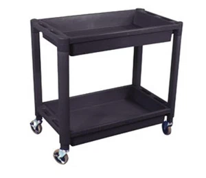Heavy Duty Plastic 2-Shelf Utility Cart, Black AST-8330 Brand New! - Picture 1 of 4