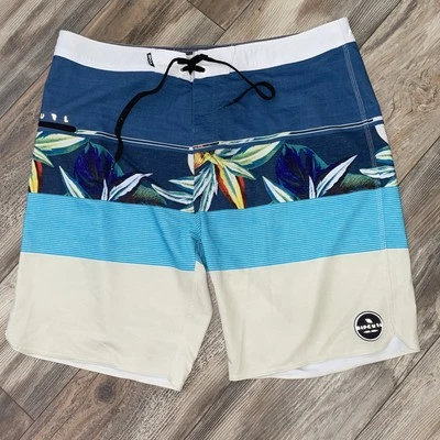 Rip Curl Board Shorts Mens Size 38 Waist Blue Floral Quick Dry Mirage - Image 1 of 4