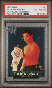 1997 BBM Sparkling Fighters Taka Michinoku #63 Auto PSA Authenticated - Picture 1 of 2