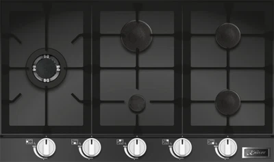 Kaiser Gas Kochfeld 90cm Gasherd 3,8kw WOK Schwarzglas Zündunautomatik Schwarz - Bild 1 von 4