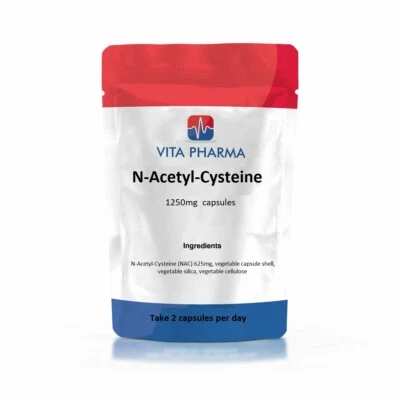 VITAPHARMA N-Acetyl-Cysteine (NAC) 1250mg capsules, RESPIRATORY, LIVER & KIDNEY HEALTH