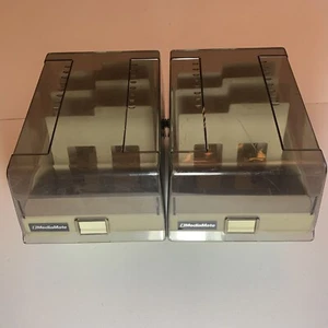 Vintage Media Mate 5.25" Floppy Disk Storage Box Case Holder Lot x2 - Photo 1/10