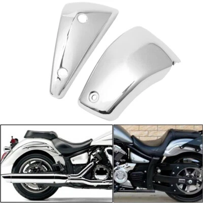 Cubiertas de carenado lateral de batería cromadas aptas para Yamaha V Star 1300 XVS1300 2007-2017 Foto 1 de 4