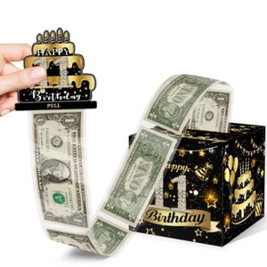 11th Birthday Gifts Money Box for Cash Black Gold Surprise Box Explosion Gift... - Picture 1 of 7