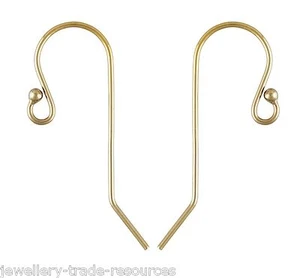 14ct Gold Filled Earring Ear Wires & Bead Ball Loop Drops Dropper 25mm x 12mm - Picture 1 of 1