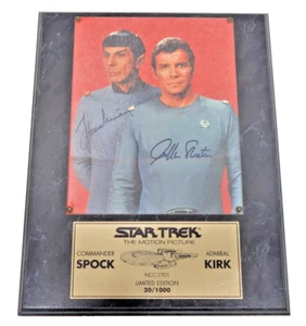 Targa fotografica firmata WILLIAM SHATNER + LEONARD NIMOY Star Trek Ltd Ed 20/1000 - Foto 1 di 5