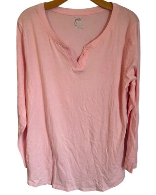 Just My Size Tshirt Size 1X Light Pink Long Sleeves Women Tshirt  - Image 1 of 4