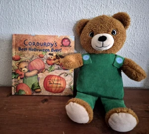 KOHLS CARES CORDUROY Bear in Green Overalls 12” Plush and Halloween Book - Picture 1 of 10