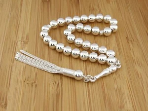 925 Sterling Silber 33 Perlen Tasbih, Islamische Gebetsperlen Misbaha Tesbih 501121 - Bild 1 von 10