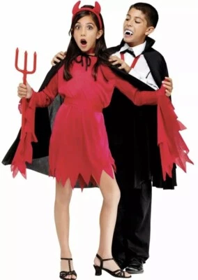 Capa de tela negra para niños con cuello talla única talla:12  Foto 1 de 4