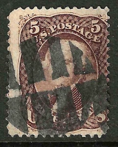 Sc #75/76 BOLD GRID Fancy Cancel 5 Cent Jefferson 1861-62 Civil War US 15E23 - Picture 1 of 2