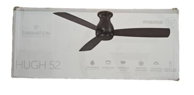 Fanimation 52 in. LED Indoor/Outdoor Black Ceiling Fan with Light & Remote - Image 1 of 2