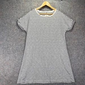 Lou & Grey Cotton Striped Mini Dress Sz L Nautical Beachy Coverup Summer Casual - Picture 1 of 10