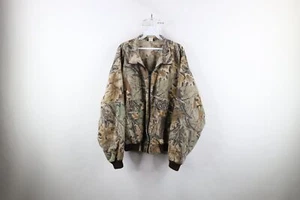 Vtg 90s Cabelas Mens XL Faded Advantage Camouflage Full Zip Bomber Jacket USA - Picture 1 of 13
