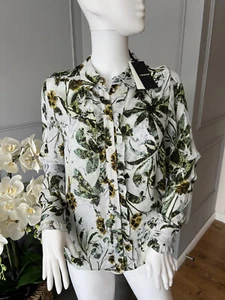 Camicia blusa Whistles Marina 100% seta manica lunga taglia UK 8 - Foto 1 di 11