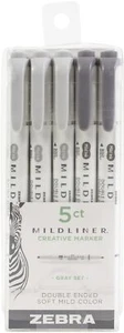 Zebra Mildliner Double Ended Highlighters 5/Pkg-Grays - Picture 1 of 1
