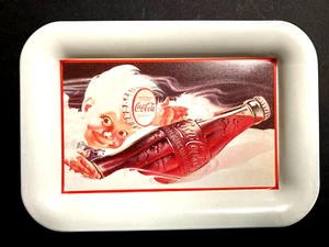 Coca-Cola Vintage Metal Tray White Sprite Holding Bottle Barware Memorabilia - Picture 1 of 4