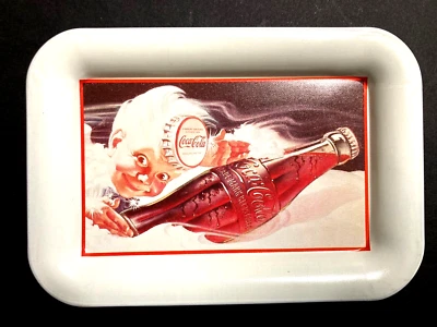 Coca-Cola Vintage Metal Tray White Sprite Holding Bottle Barware Memorabilia - Image 1 of 4