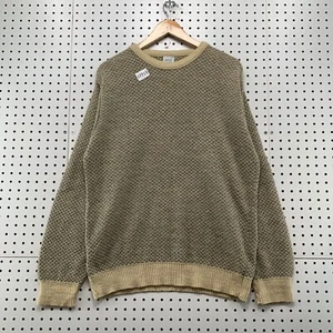 VTG Pierre Cardin Knit Sweater Mens Medium Brown Beige Pullover Grandpa 22x28 - Picture 1 of 16