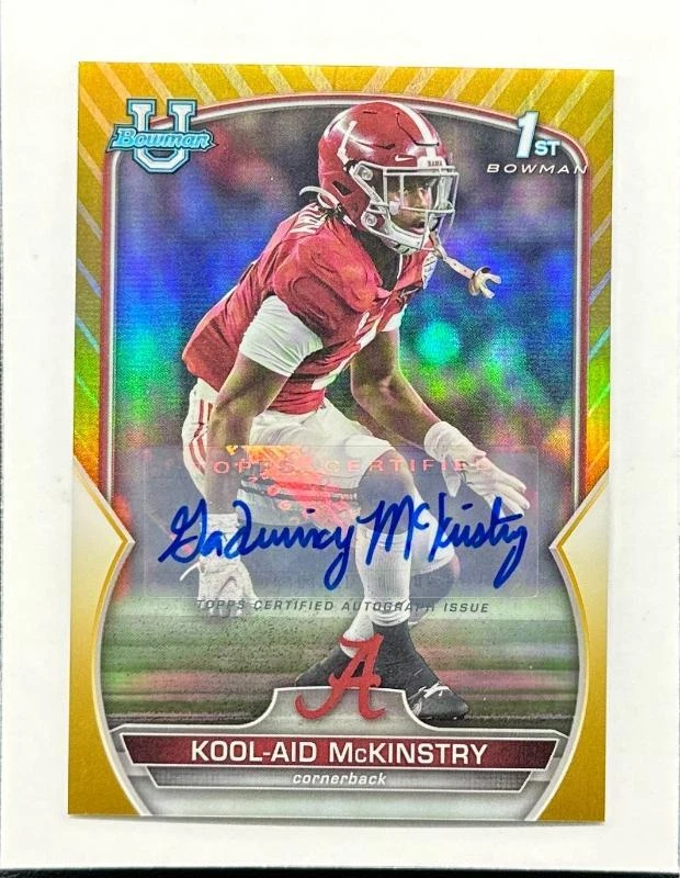 2022 Bowman Chrome University Kool-Aid McKinstry 1st Gold Refractor Auto #13/50