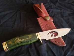 BUCK KNIFE : Limited Edition 192 Ducks Unlimited Green Handle – Mirror Polished 