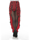 Women's Red and Black Striped Steampunk Costume Skirt