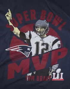 Majestic TOM BRADY No. 12 NEW ENGLAND PATRIOTS Super Bowl LI MVP (LG) Shirt Tags - Picture 1 of 2