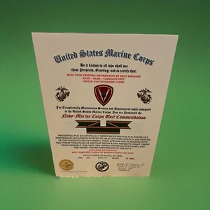 U.S.M.C. / 5TH MARINE DIVISION - NAVY/MARINE CORPS UNIT COMMENDATION CERTIFICATE - Picture 1 of 24