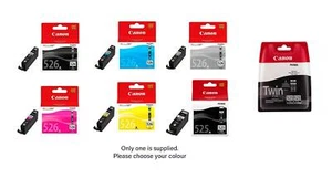 Canon CLI-526 CLI526 PGI-525 Genuine inkjets - CHOOSE YOUR COLOUR - Picture 1 of 9