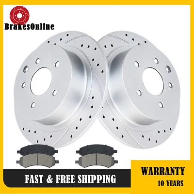 REAR Brake Rotors and Pads Kit fit for Chevrolet Cobalt Slotted Drilled Brakes - Image 1 of 4
