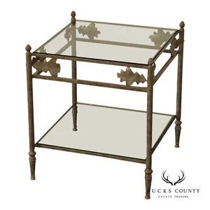 Vintage Iron Two-Tier Glass Stand - Picture 1 of 16