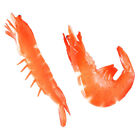 2Pcs Red Fake Shrimps Model 3D Cooked Shrimp Animal Model
