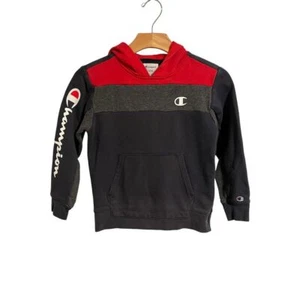 Champion Hoodie Jacket Youth Size S 7/8 Red Blue Color Block Pullover Pocketed - Picture 1 of 10