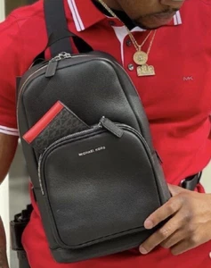 MICHAEL KORS HERREN COOPER Pendler Schlinge Pack Umhängetasche + Geldbörse Set NEU - Bild 1 von 6