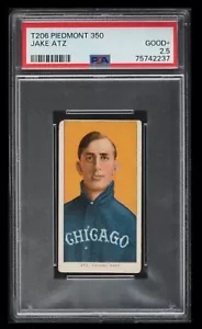 1909-11 T206 Piedmont JAKE ATZ PSA 2.5 Good Plus Chicago AMER Atz 14 - Picture 1 of 2
