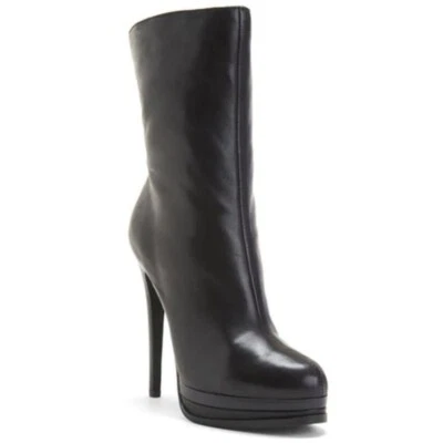 Botas Kelsi Dagger couro preto plataforma salto alto Carlotta tamanho 8 - Imagem 1 de 4