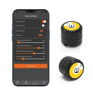 Bluetooth Motorrad RDKS Reifendrucküberwachungssystem mit 2 externen Sensoren - Bild 1 von 7