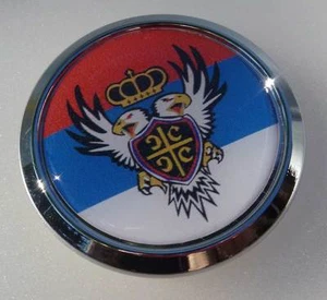 Serbia Decal Serbian Flag Car Chrome Emblem bike Sticke - Imagen 1 de 1