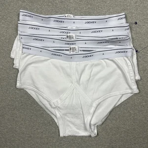 Vintage Jockey Y Briefs Size 40 Mens White Underwear Cotton 4 PC Lot NOS - Picture 1 of 4