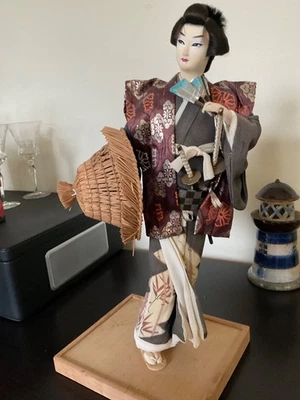 Vintage 1950's Japanese Samurai with Swords,  Figure On Stand 18 inches - Image 1 of 4