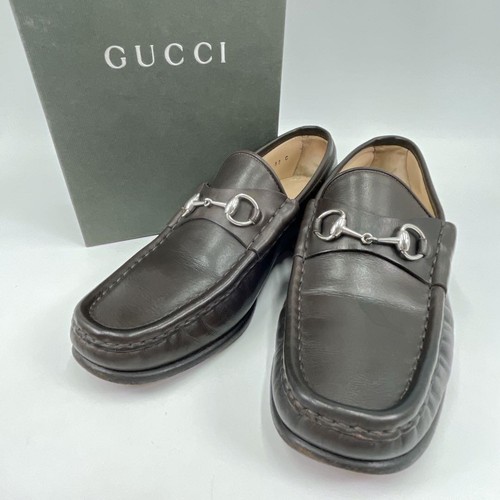 Scarpe eleganti mocassini Gucci donna Horsebit in pelle EU 37 marrone 0104209K Authen