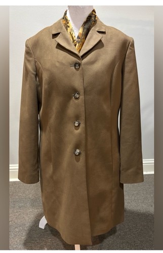 VETEMENTS Cappotto lungo Norm Thompson taupe lavabile in camoscio al tatto M 8 10