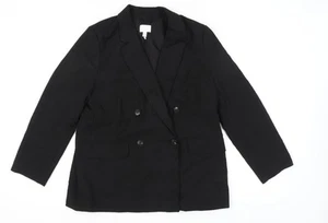 H&M Women's Black Double-Breasted Blazer L - Picture 1 of 12