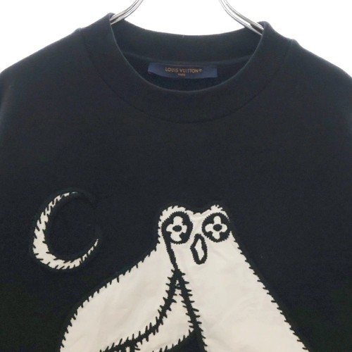 LOUIS VUITTON（LV） Felpa Louis Vuitton LV Comics Owl Patch Nera RM231 VW3 HOY79W Taglia S Giappone