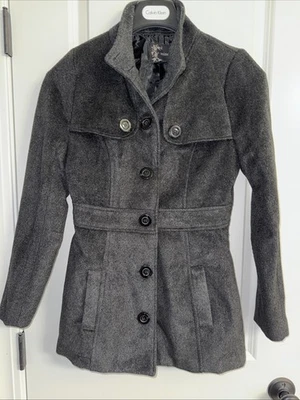 Abrigo Mujer Juniors Gris Mina Polar Ajustado Guisante Talla S Foto 1 de 4