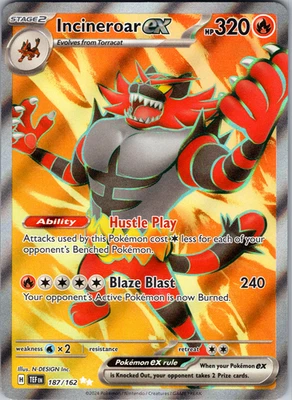 Incineroar ex 187/162 SV05: Temporal Forces Full Art - NM - Image 1 of 2