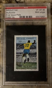 PELE - 1969 Casa da Moeda Brazil 10¢ Stamp 1000th goal - PSE 85 Graded #00076861 - Picture 1 of 6