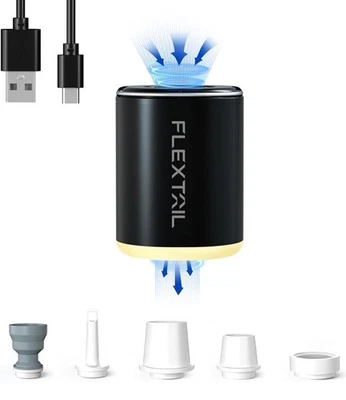 FLEXTAILGEAR Tiny Pump 2X, tragbare elektrische Luftpumpe, Vakuumpumpe, 3 Stufen Campi